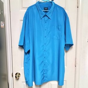 HARBOR BAY Men’s Button Down 5XL Blue Subtle Pattern